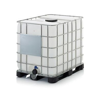 IBC kontejner, nádrž na 1000l. Použitá v potravinářství - vizuálně čistá - bez zbytků - 1