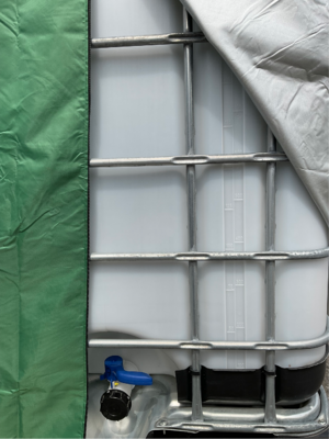 Ochranný kryt na IBC nádrž 600l - UV ochrana proti tvorbě řas - zelený - 4